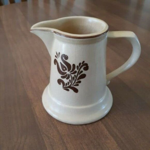 Pfaltzgraff Village Creamer #6-24 Brown Design on Cream Stoneware USA Made - Picture 5 of 13